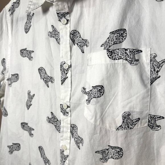 NWT JACKSON White And Black Cheetah Leopard Graphic Men's Poplin Button Up Sz L - Picture 6 of 15